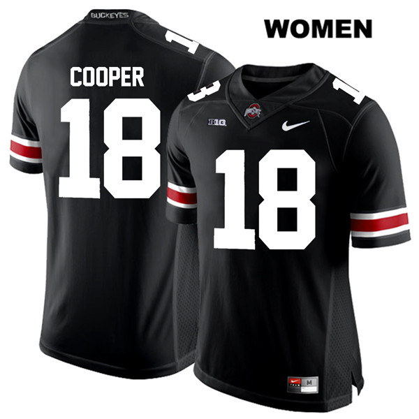 Ohio State Buckeyes Women's Jonathon Cooper #18 White Number Black Authentic Nike College NCAA Stitched Football Jersey ER19D06YE